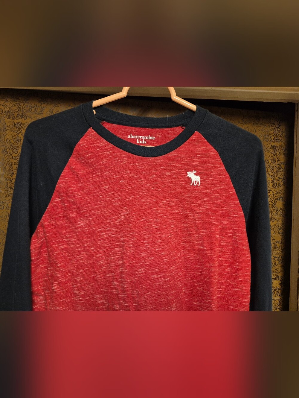 Abercrombie Kids Red & Black Raglan Long-Sleeve Shirt
